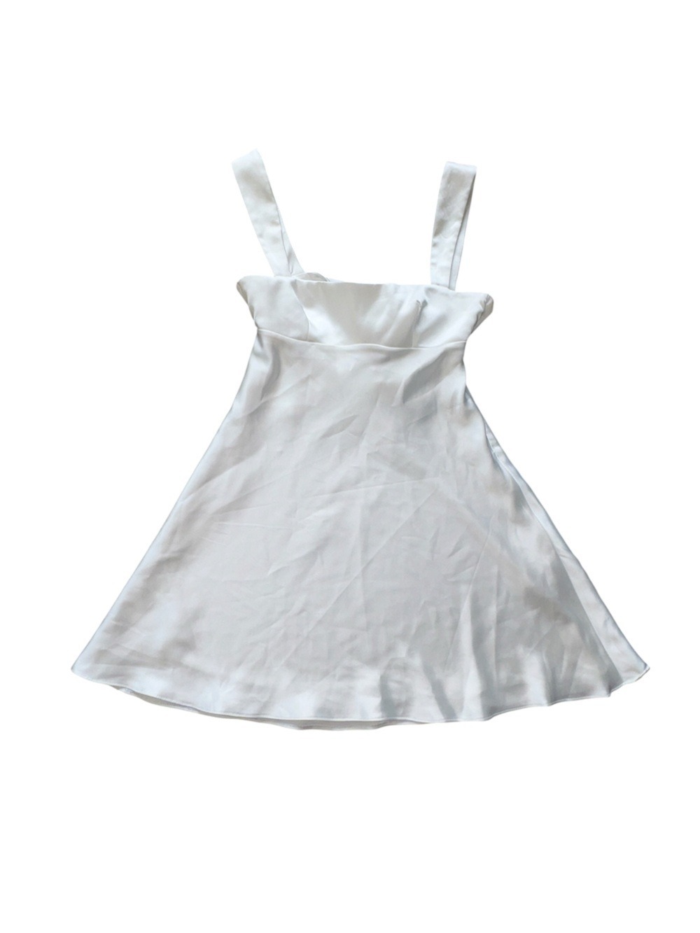 Zara White A-Line Mini Dress Sleeveless Bow